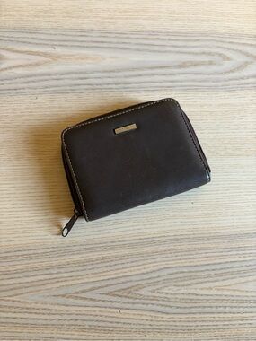 Leather Zip Wallet - Dark Espresso Brown